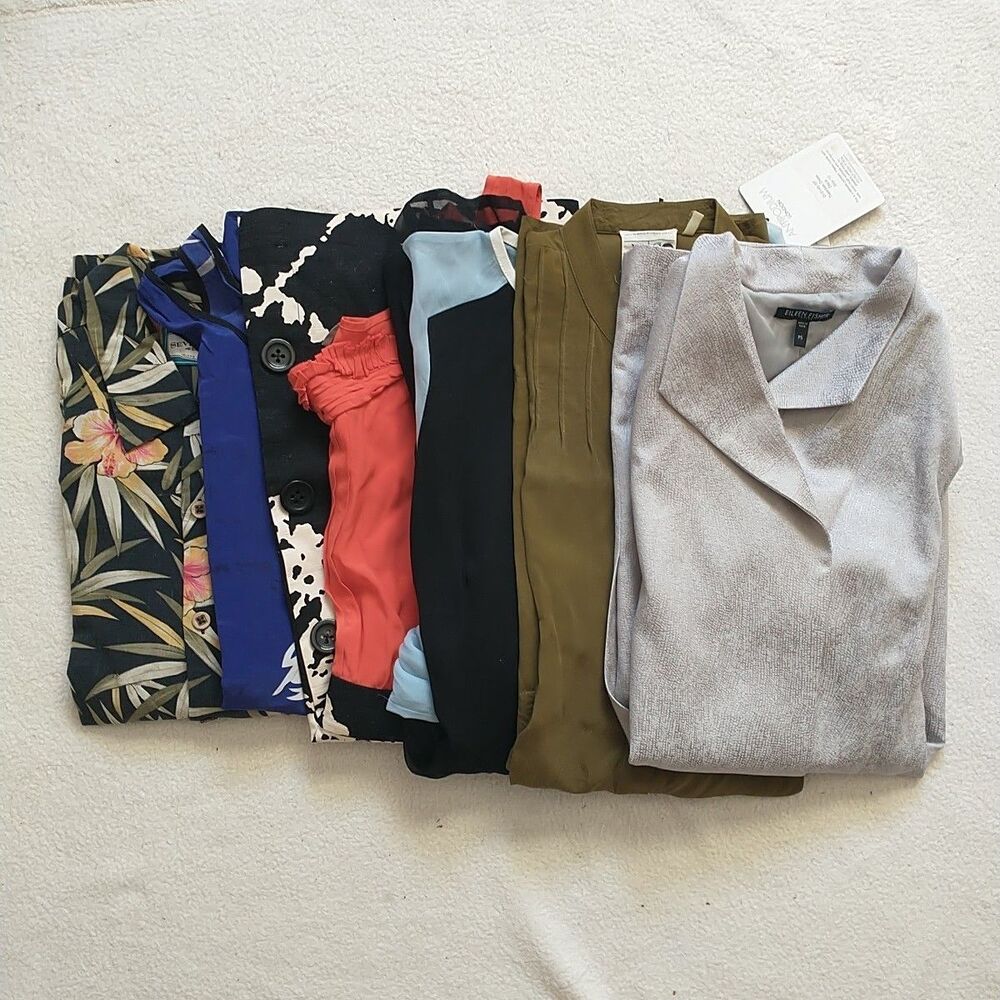 100%Silk Flawed Clothing 5x Lot Arts Crafts Cutter Upcycle Fabric DIY 3lbs 3oz